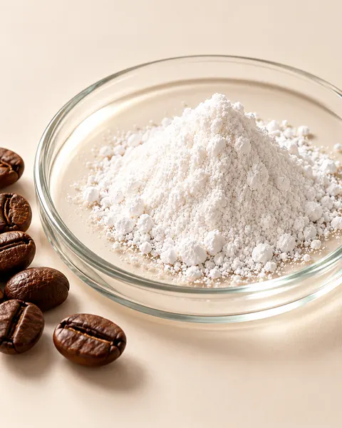 Poudre de caféine et grains de café
